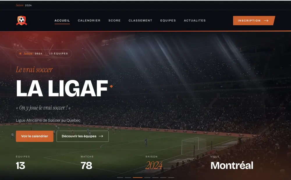 Capture du site La Ligaf